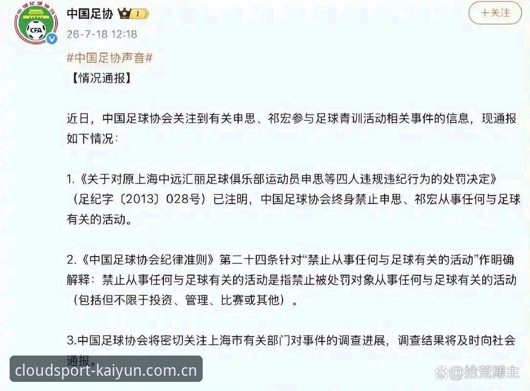 终身禁足 vs 五年禁足：开云体育苹果下载怎么样，才能读懂足协第三批罚单？